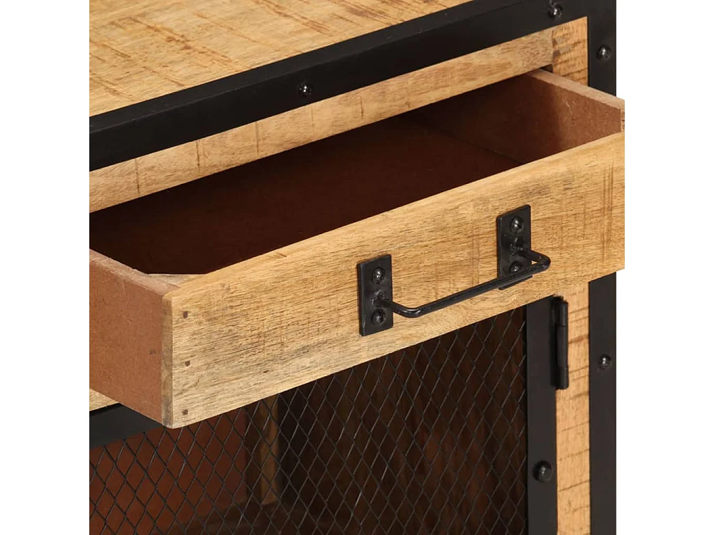 Comodino 43x30x51 in Legno Massello di Mango Grezzo