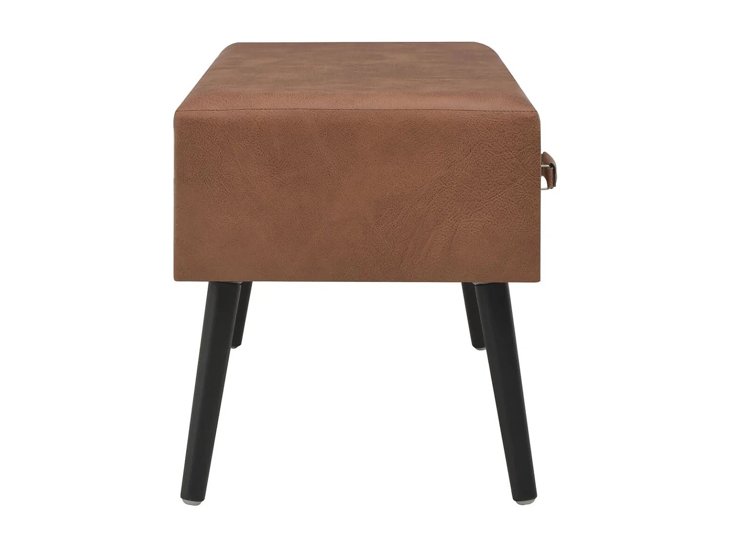 Panca con Cassetti 80 cm Marrone Scuro in Similpelle