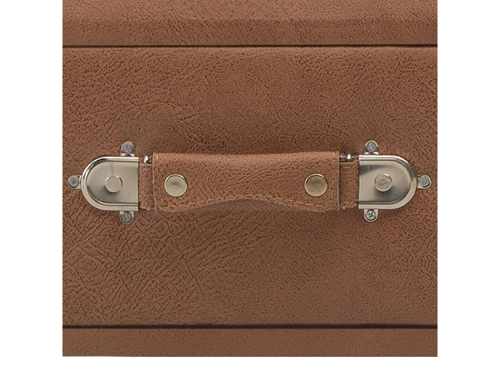 Banc avec tiroirs 80 cm Marron foncé Similicuir