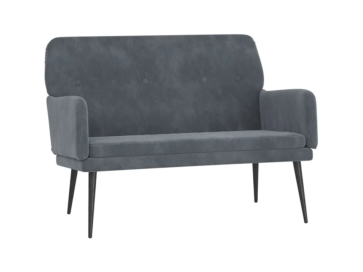 Bankje 108x79x79 cm fluweel donkergrijs