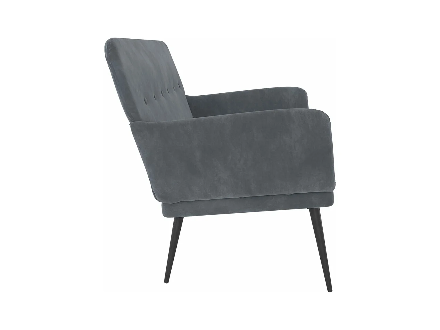 Bankje 108x79x79 cm fluweel donkergrijs