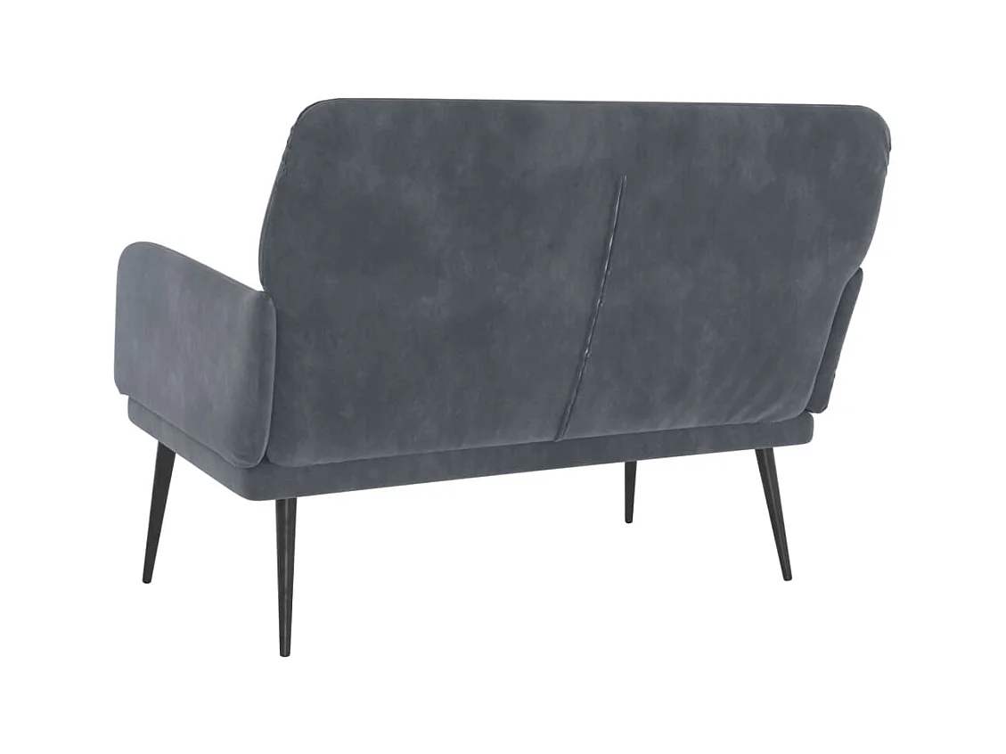 Bankje 108x79x79 cm fluweel donkergrijs