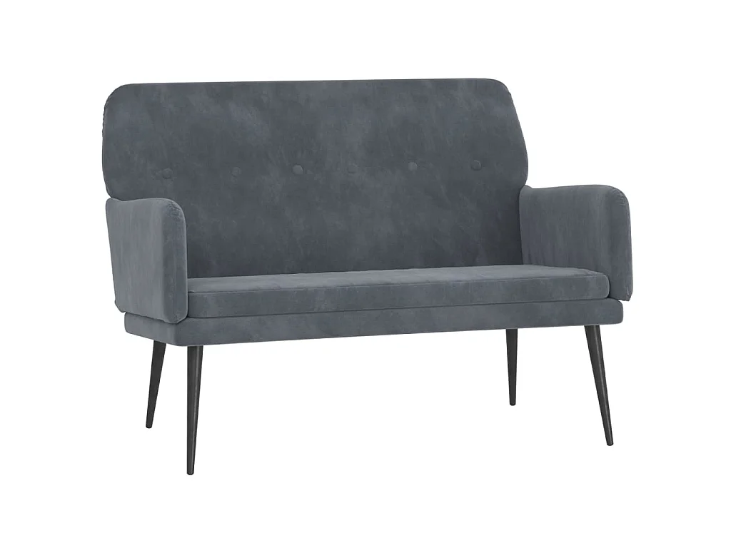 Sitzbank Dunkelgrau 108x79x79 cm Samt