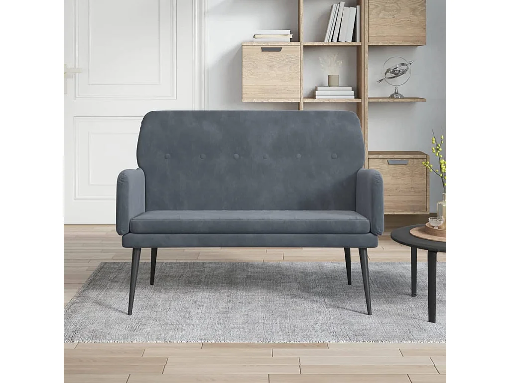 Sitzbank Dunkelgrau 108x79x79 cm Samt