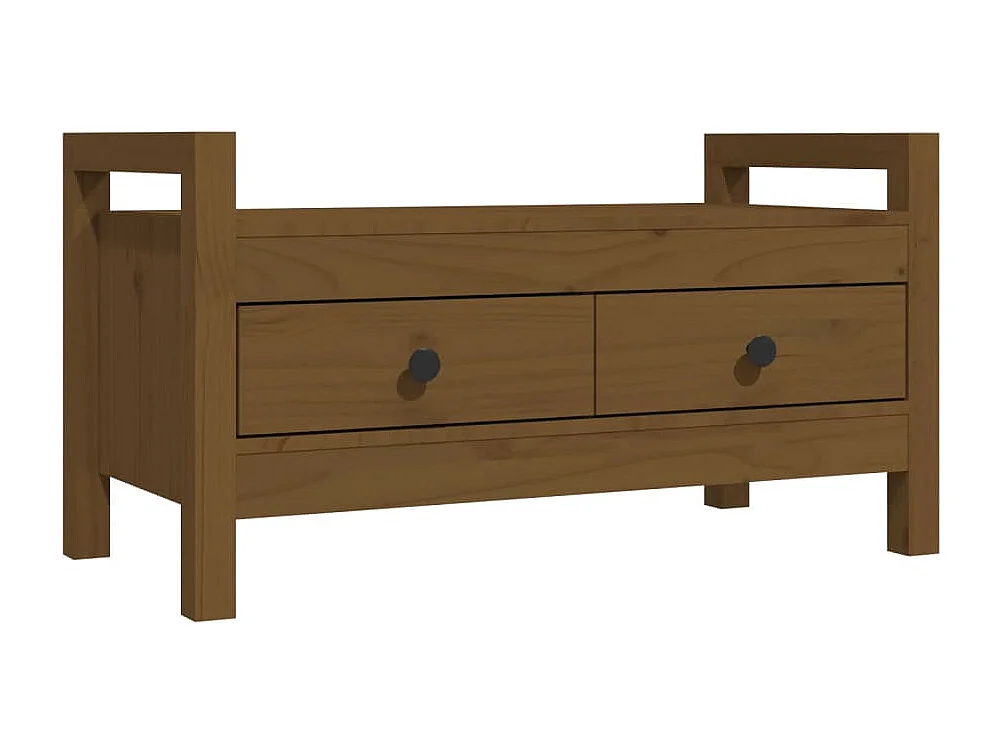 Halbankje 80x40x43 cm massief grenenhout honingbruin