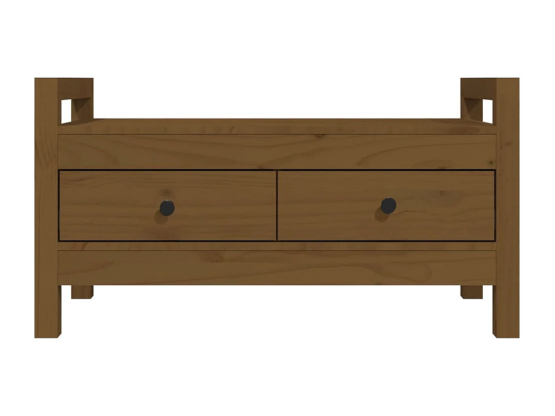 Halbankje 80x40x43 cm massief grenenhout honingbruin