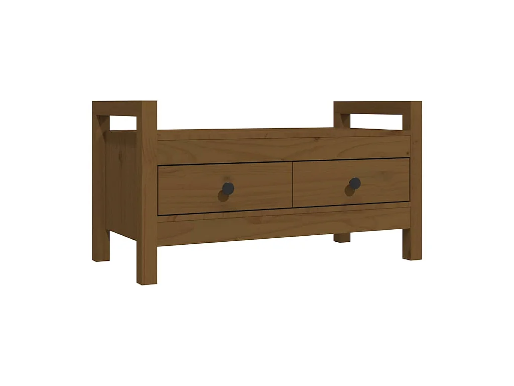 Panca da Ingresso Ambra 80x40x43 cm in Legno Massello di Pino