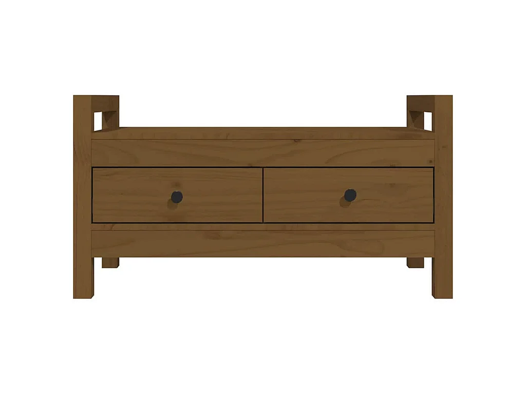 Panca da Ingresso Ambra 80x40x43 cm in Legno Massello di Pino