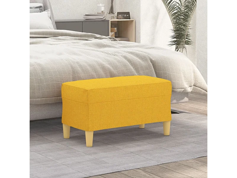 Bankje 70x35x41 cm stof lichtgeel