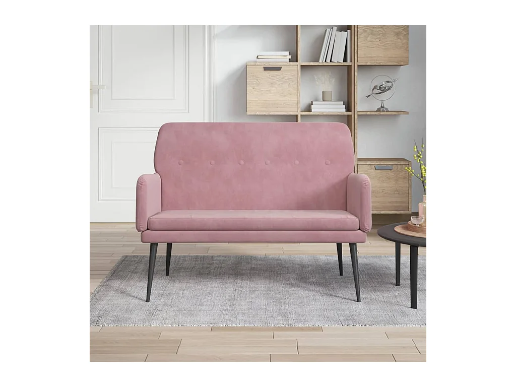 Banco de terciopelo rosa 108x79x79 cm