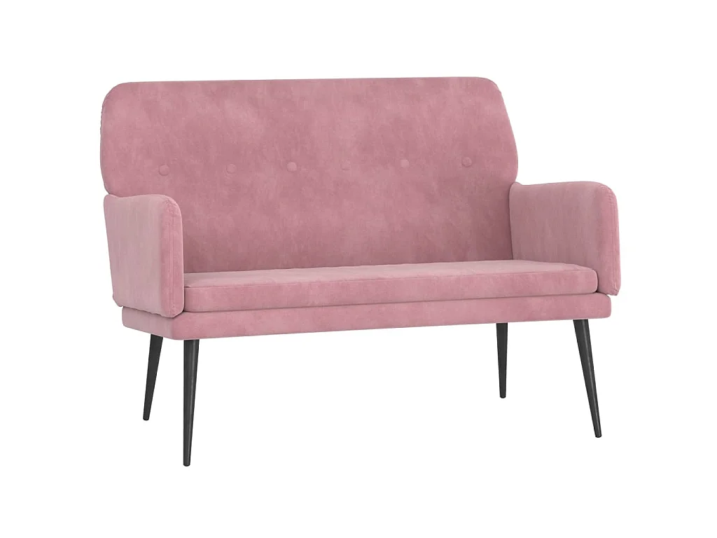 Bankje 108x79x79 cm fluweel roze