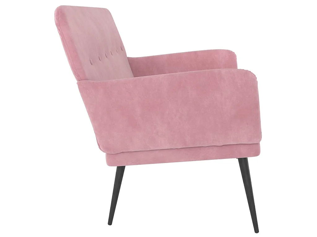 Bankje 108x79x79 cm fluweel roze