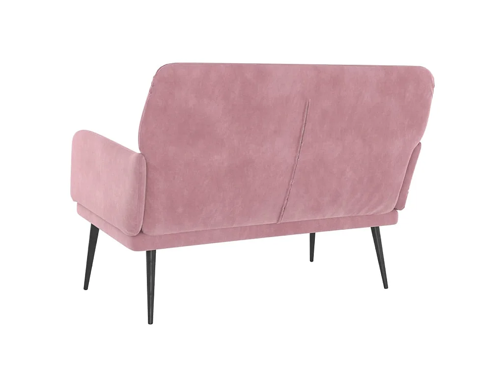 Bankje 108x79x79 cm fluweel roze