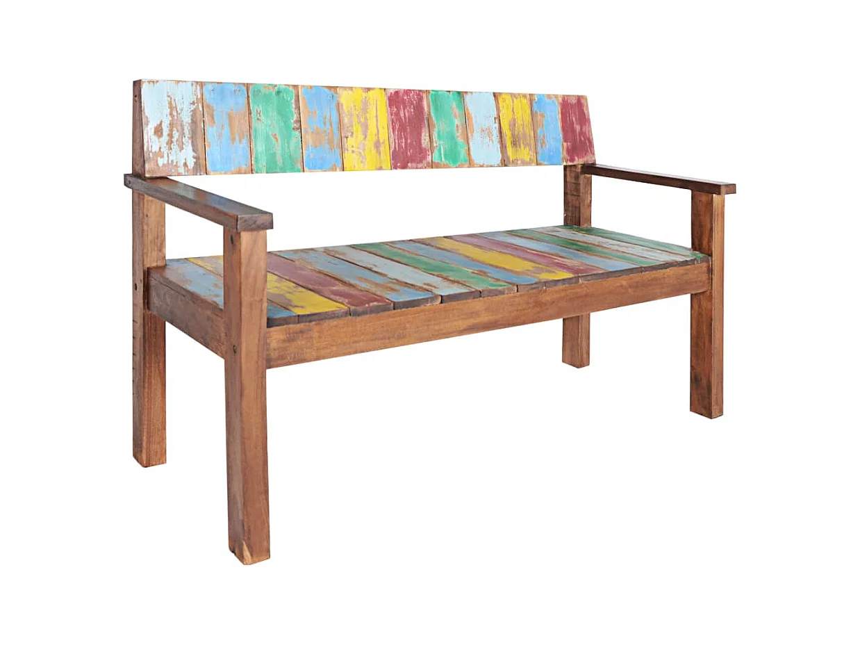 Banc 115 cm Bois de récupération massif