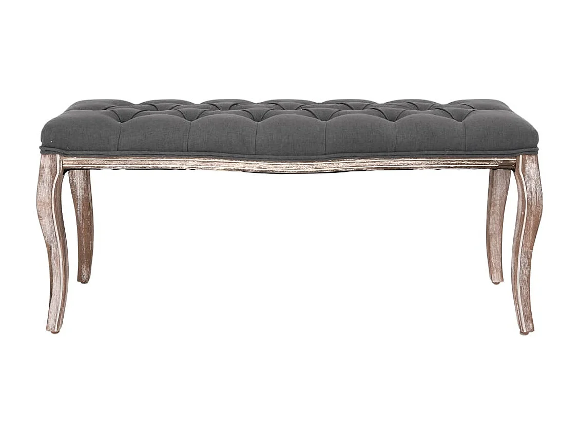 Banc Lin Bois solide 110x38x48 cm Gris foncé