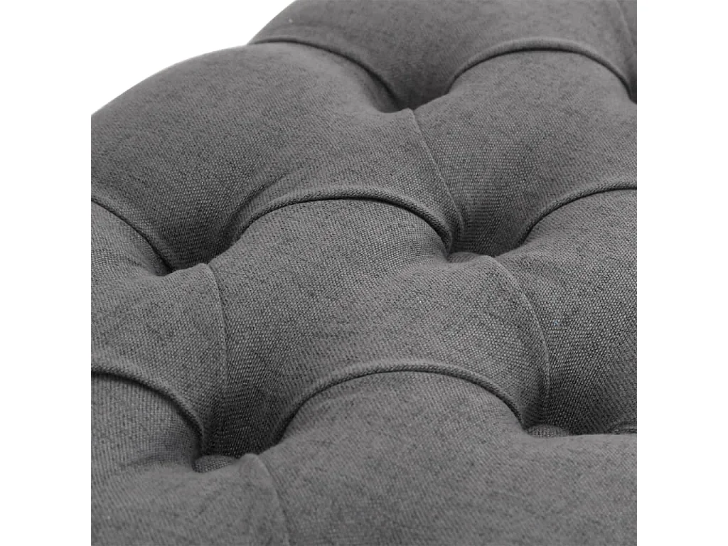 Panca in Lino e Legno Massello 110x38x48 cm Grigio Scuro