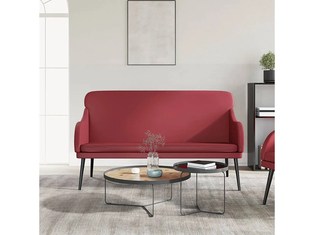 Banc Rouge bordeaux 110x76x80 cm Similicuir