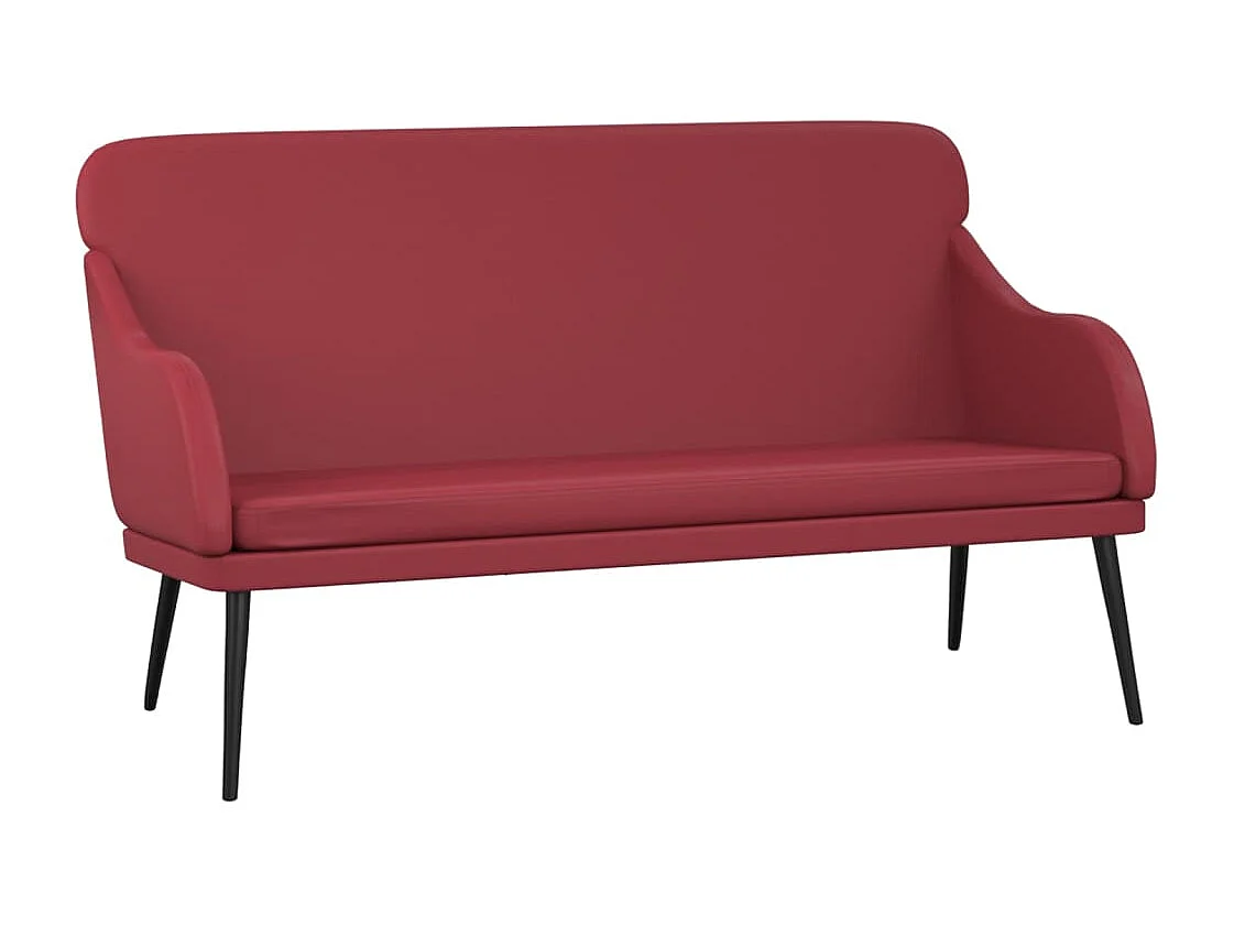 Banc Rouge bordeaux 110x76x80 cm Similicuir