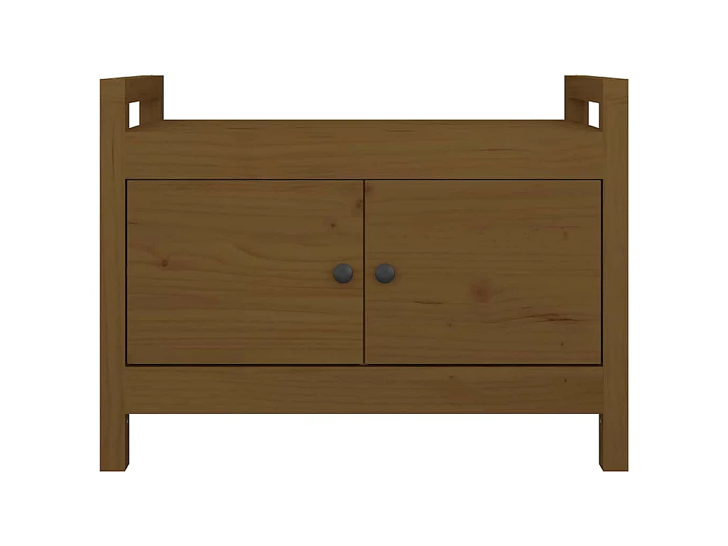 Halbankje 80x40x60 cm massief grenenhout honingbruin