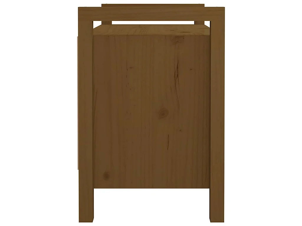 Halbankje 80x40x60 cm massief grenenhout honingbruin