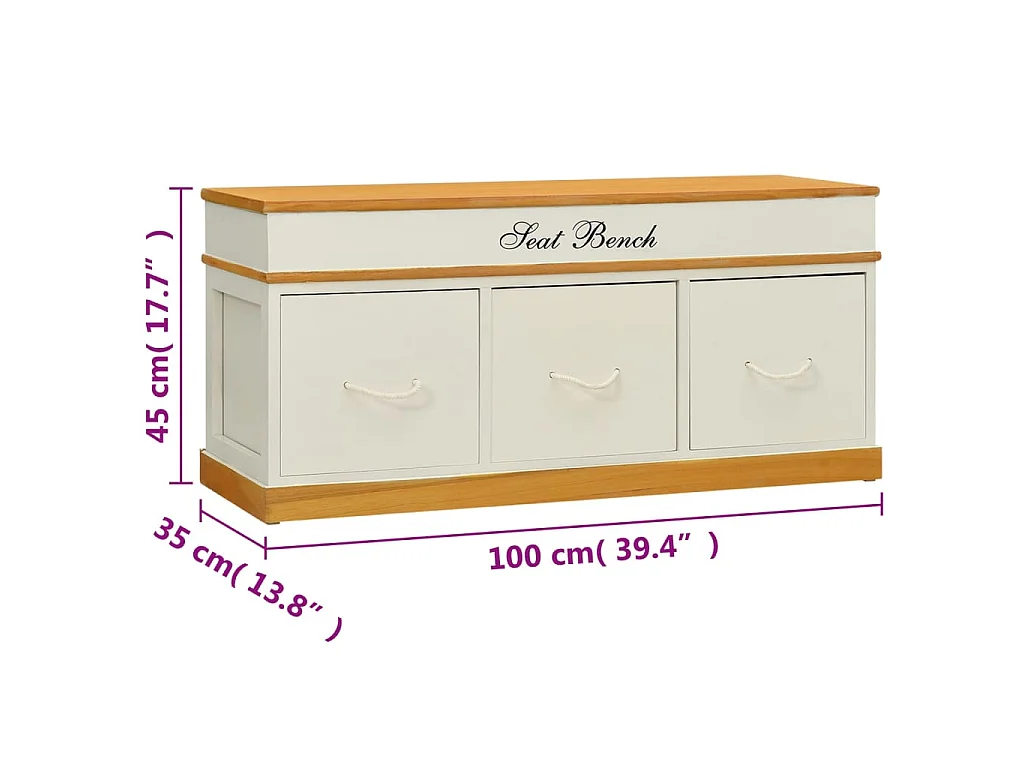 Banc d'entrée de rangement à chaussures