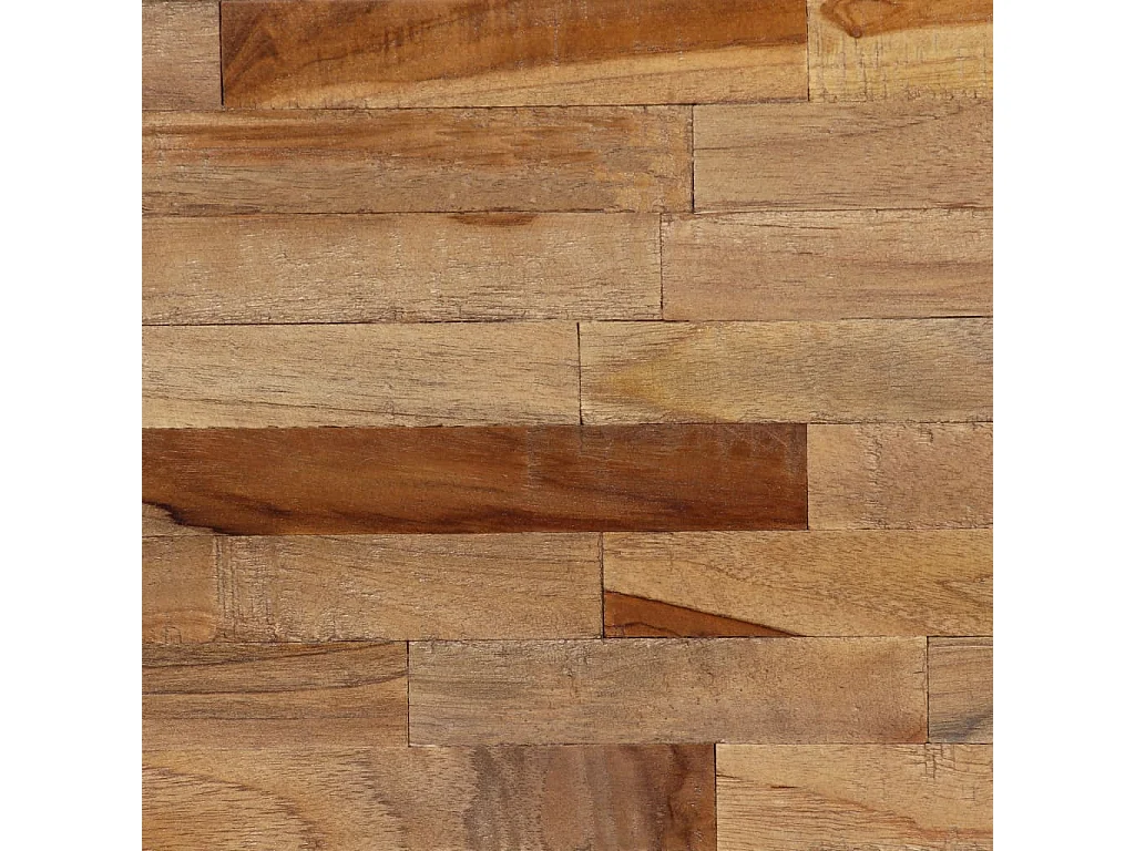 Banc Teck de récupération et acier 110 x 35 x 45 cm