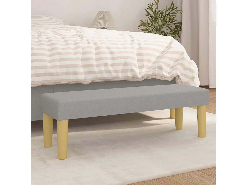 Sitzbank Hellgrau 100x30x30 cm Stoff