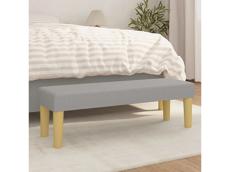 Sitzbank Hellgrau 100x30x30 cm Stoff