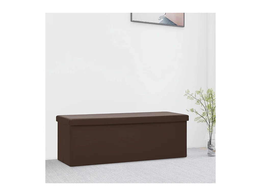Banc de rangement pliable Marron PVC