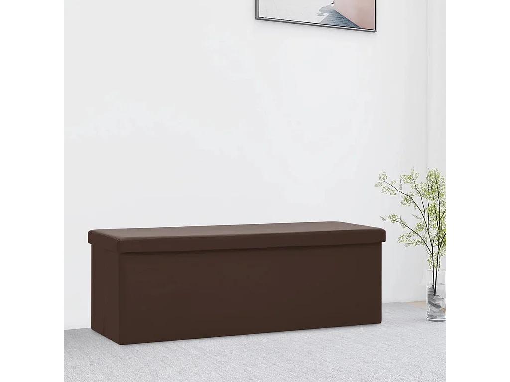 Banc de rangement pliable Marron PVC