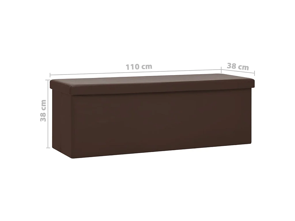 Banc de rangement pliable Marron PVC