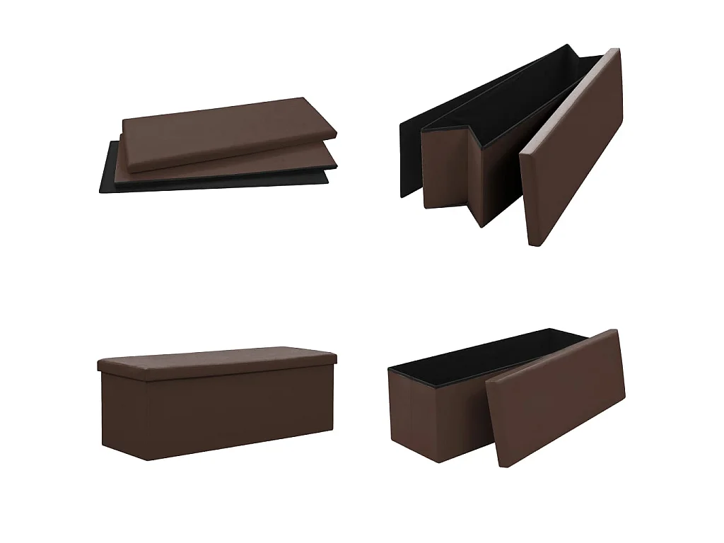 Banc de rangement pliable Marron PVC