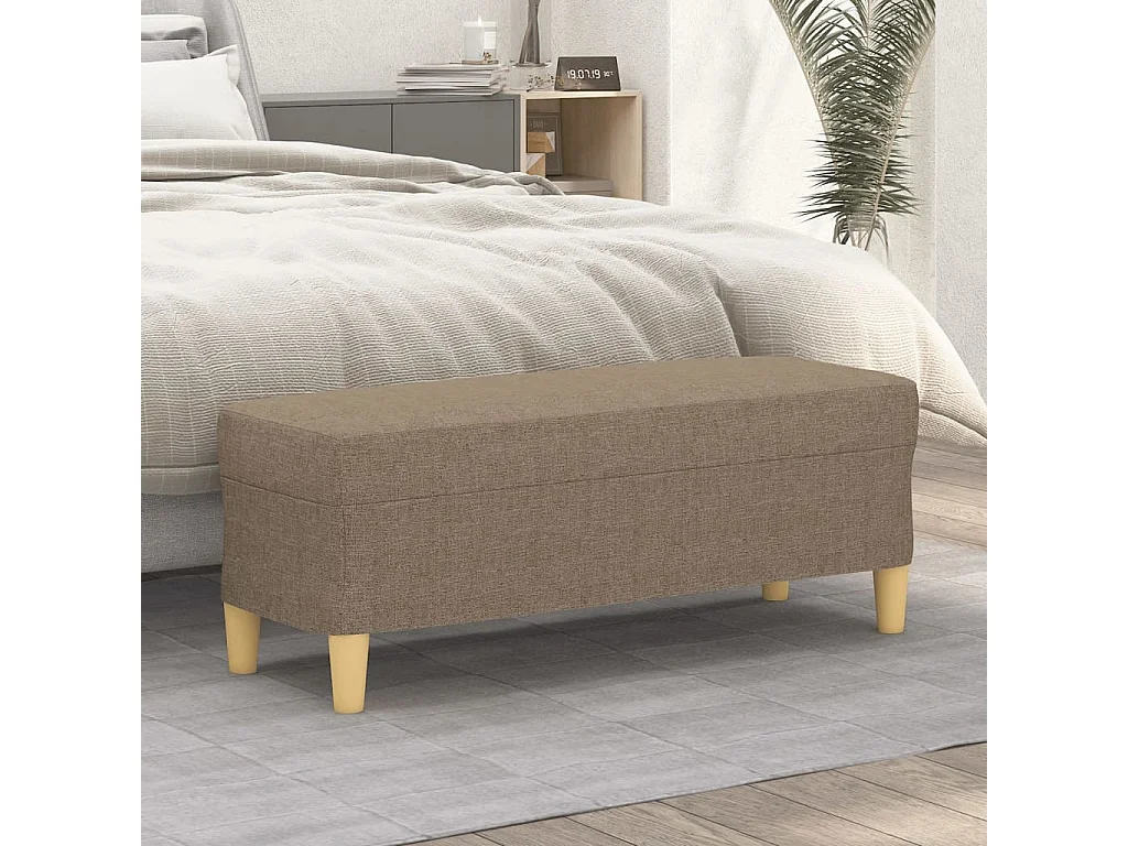 Banco 100x35x41 cm tecido cinza-acastanhado
