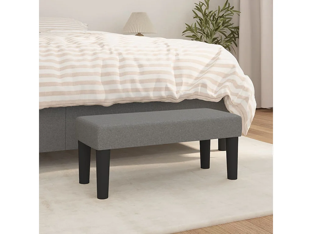 Banc Gris foncé 70x30x30 cm Tissu