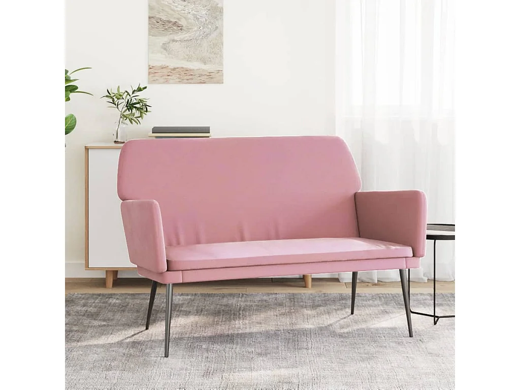 Banc Rose 108x79x79 cm Velours
