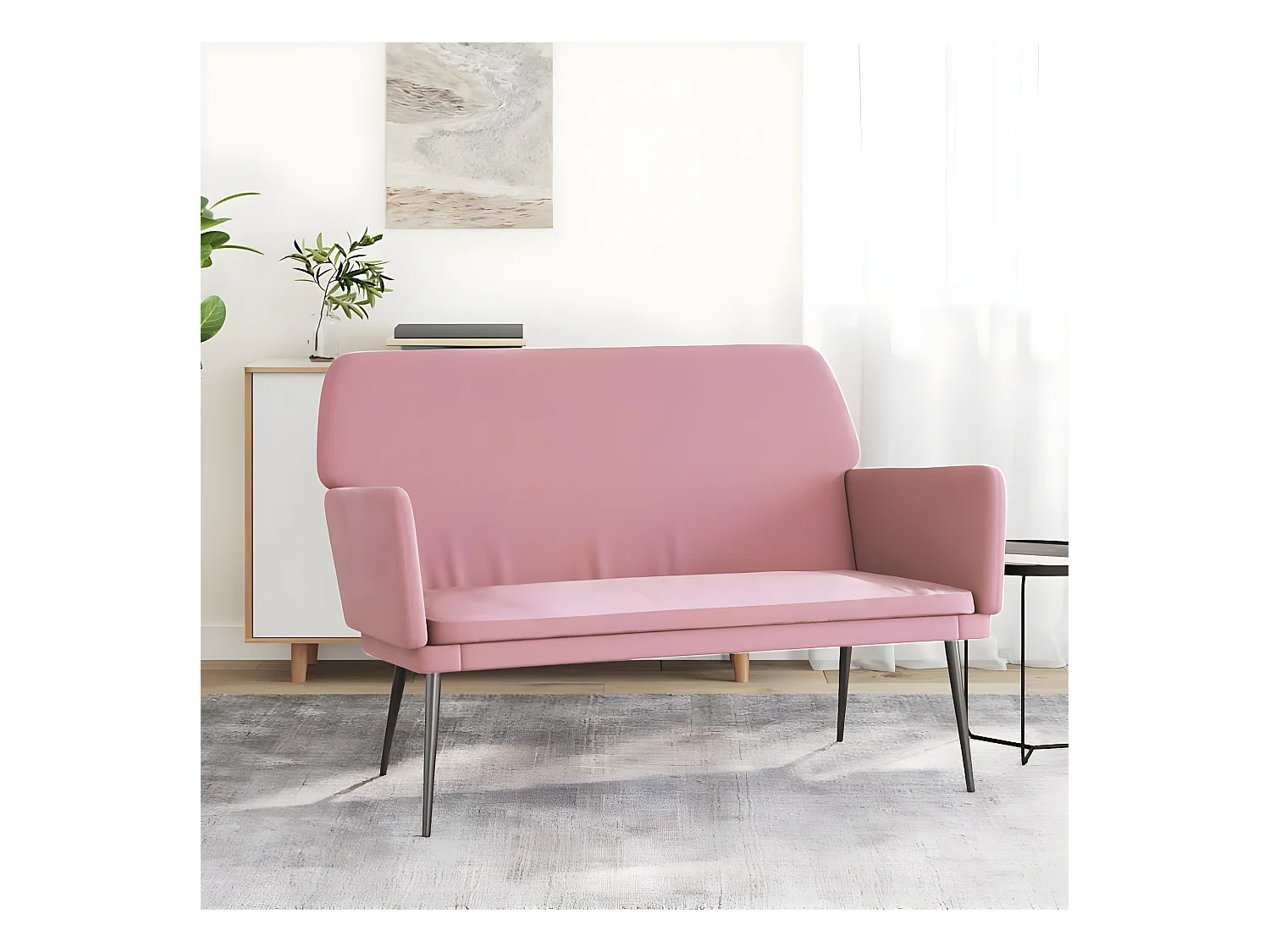 Banc Rose 108x79x79 cm Velours