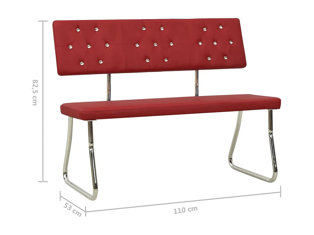 Sitzbank 110 cm Weinrot Kunstleder