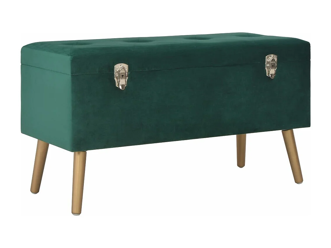 Hocker mit Stauraum 3 Stk. Grün Samt