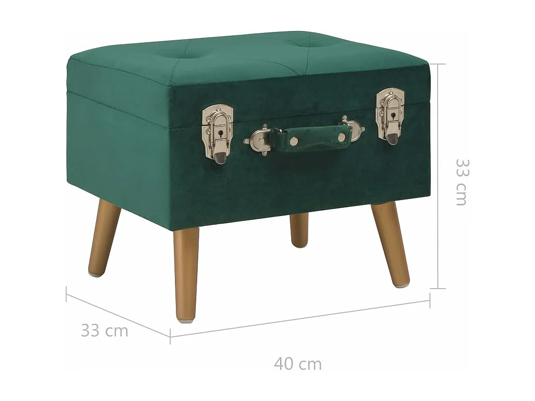 Bancos de arrumação 3 pcs veludo verde