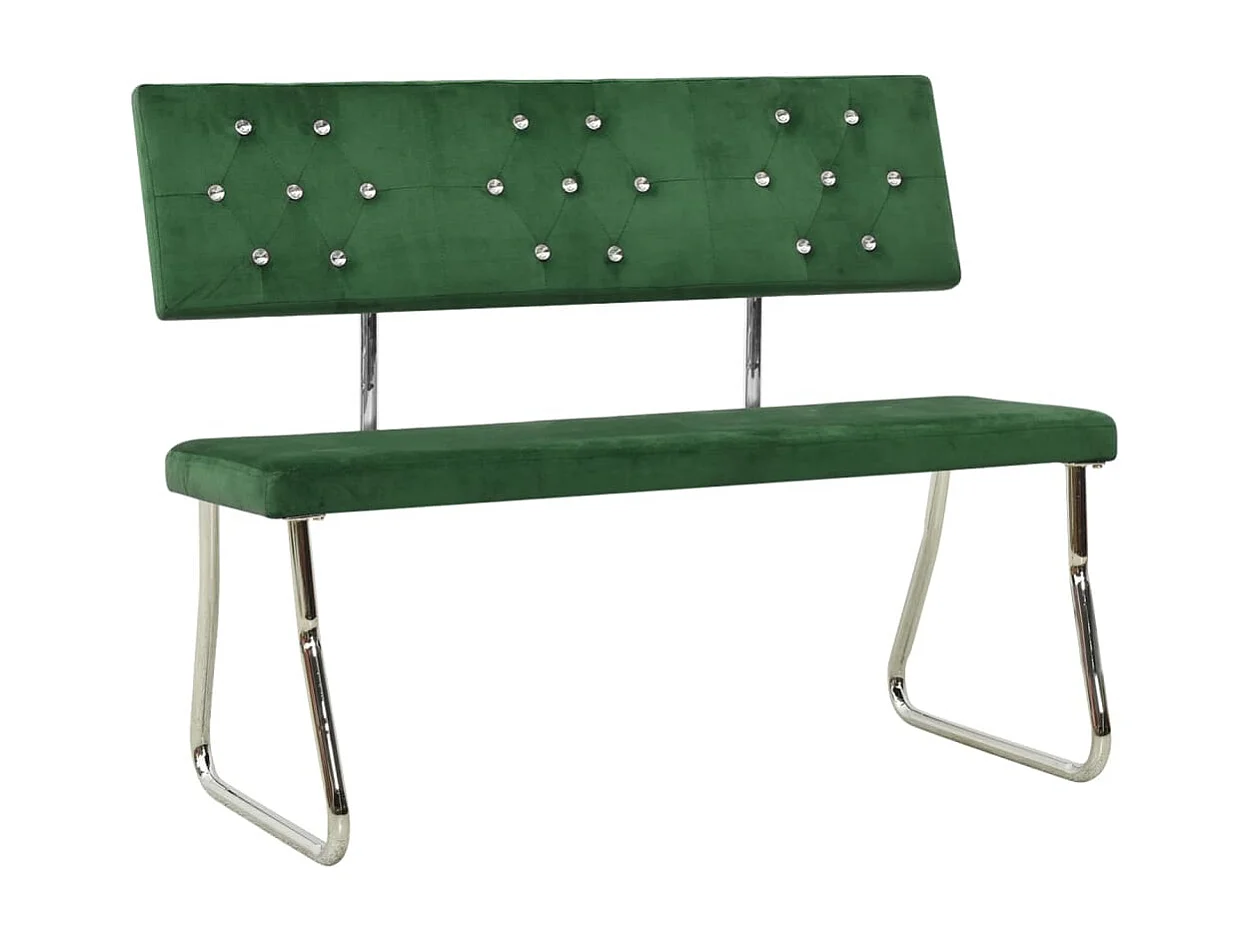 Banco de terciopelo verde oscuro 110 cm