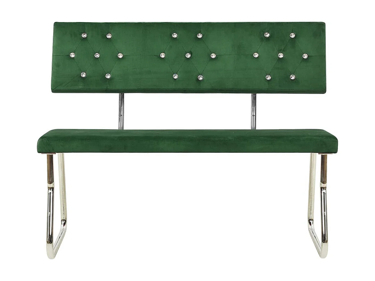 Banco de terciopelo verde oscuro 110 cm