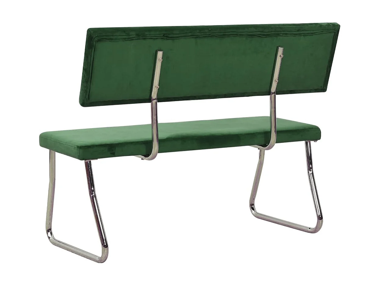 Banco de terciopelo verde oscuro 110 cm