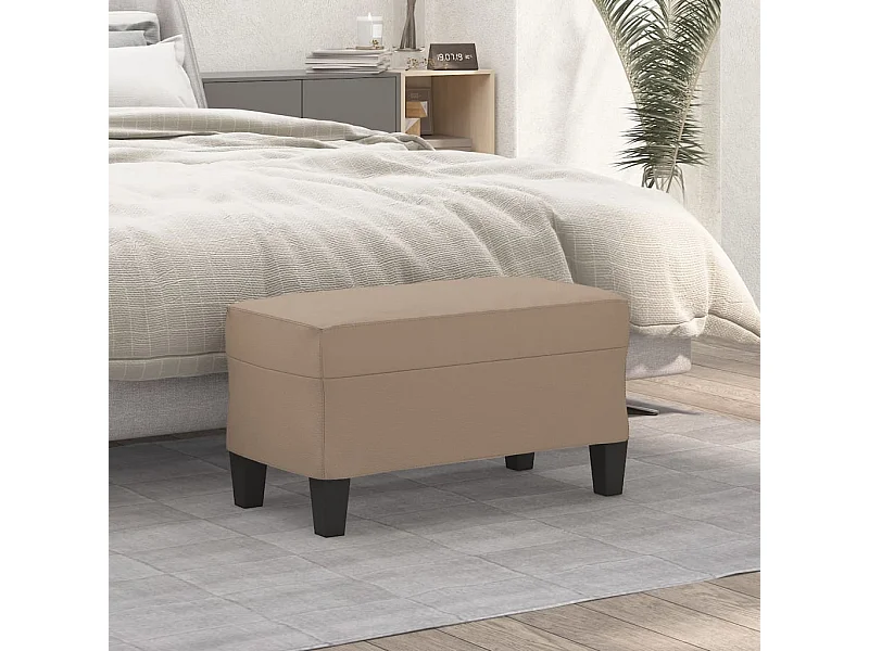 Banco de cuero sintético color capuchino 70x35x41 cm