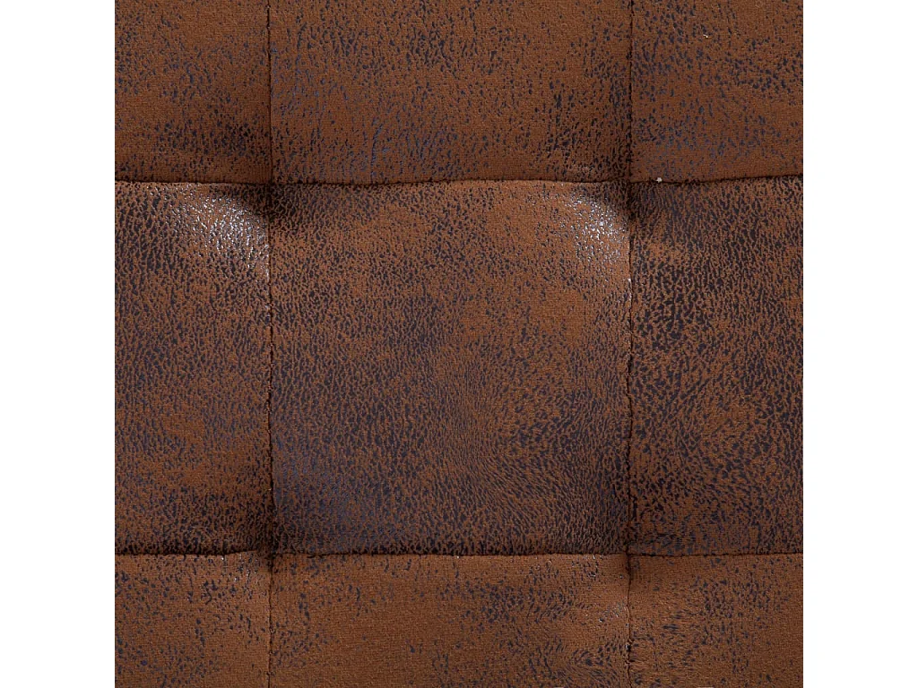 Pouf de rangement 87,5 cm Marron Similicuir daim