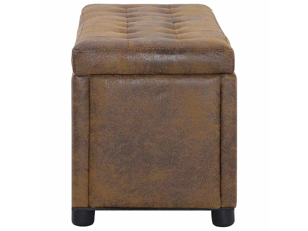Ottoman mit Stauraum 87,5 cm Braun Wildleder-Optik