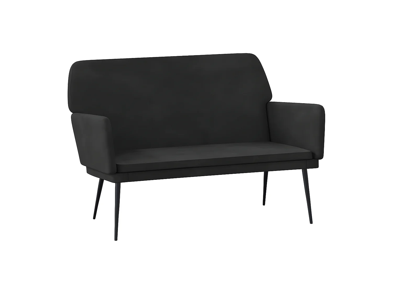 Sitzbank Schwarz 108x79x79 cm Samt