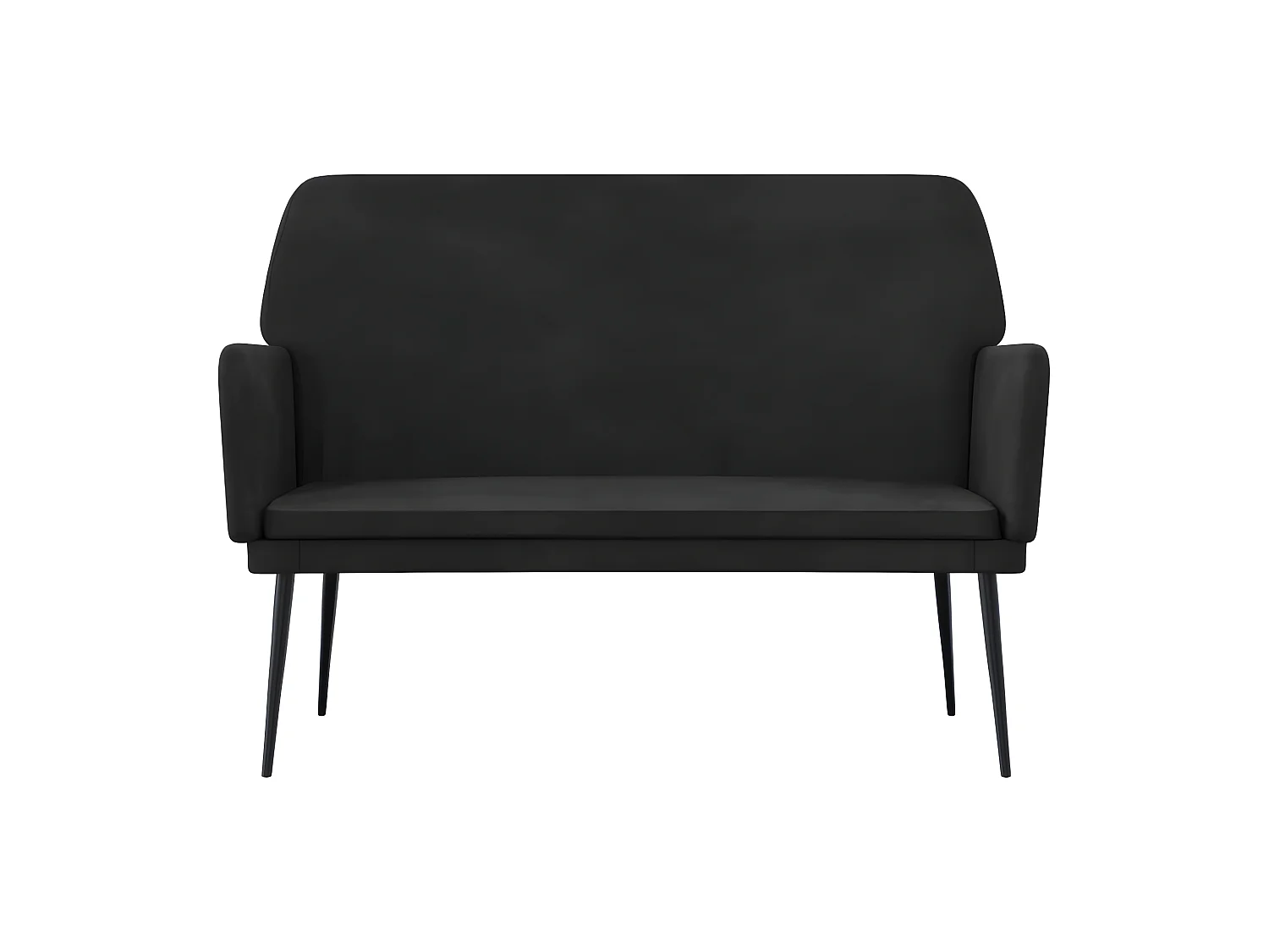 Sitzbank Schwarz 108x79x79 cm Samt