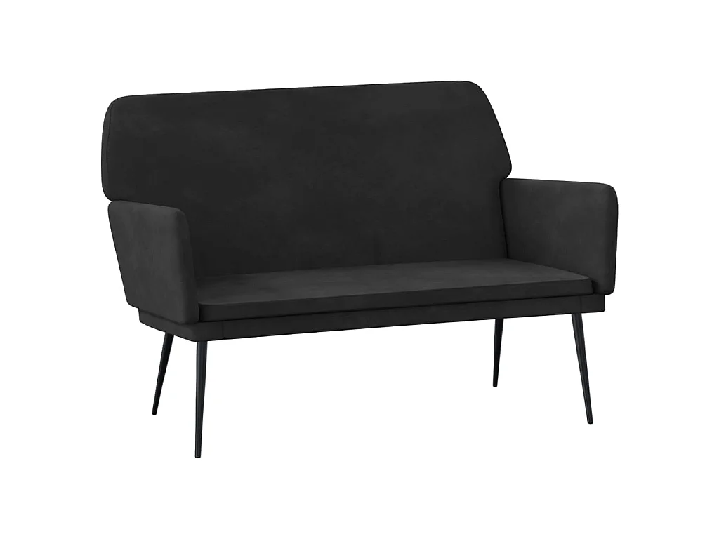 Banco de terciopelo negro 108x79x79 cm