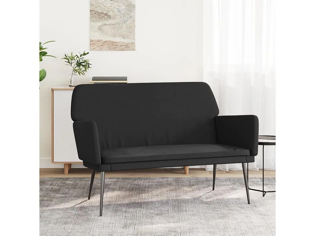 Banco de terciopelo negro 108x79x79 cm
