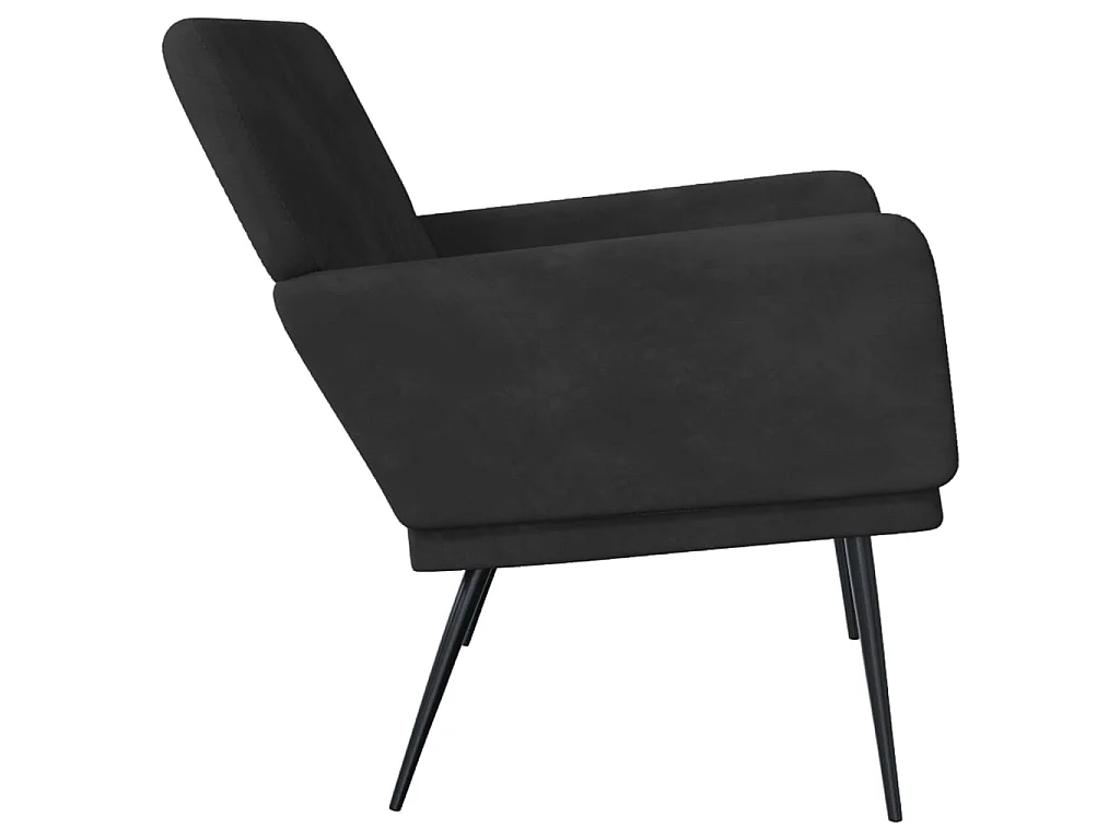 Banco de terciopelo negro 108x79x79 cm